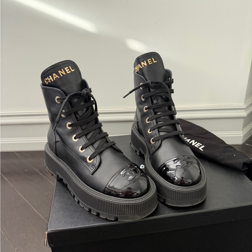Chanel Black Women's Combat Boots